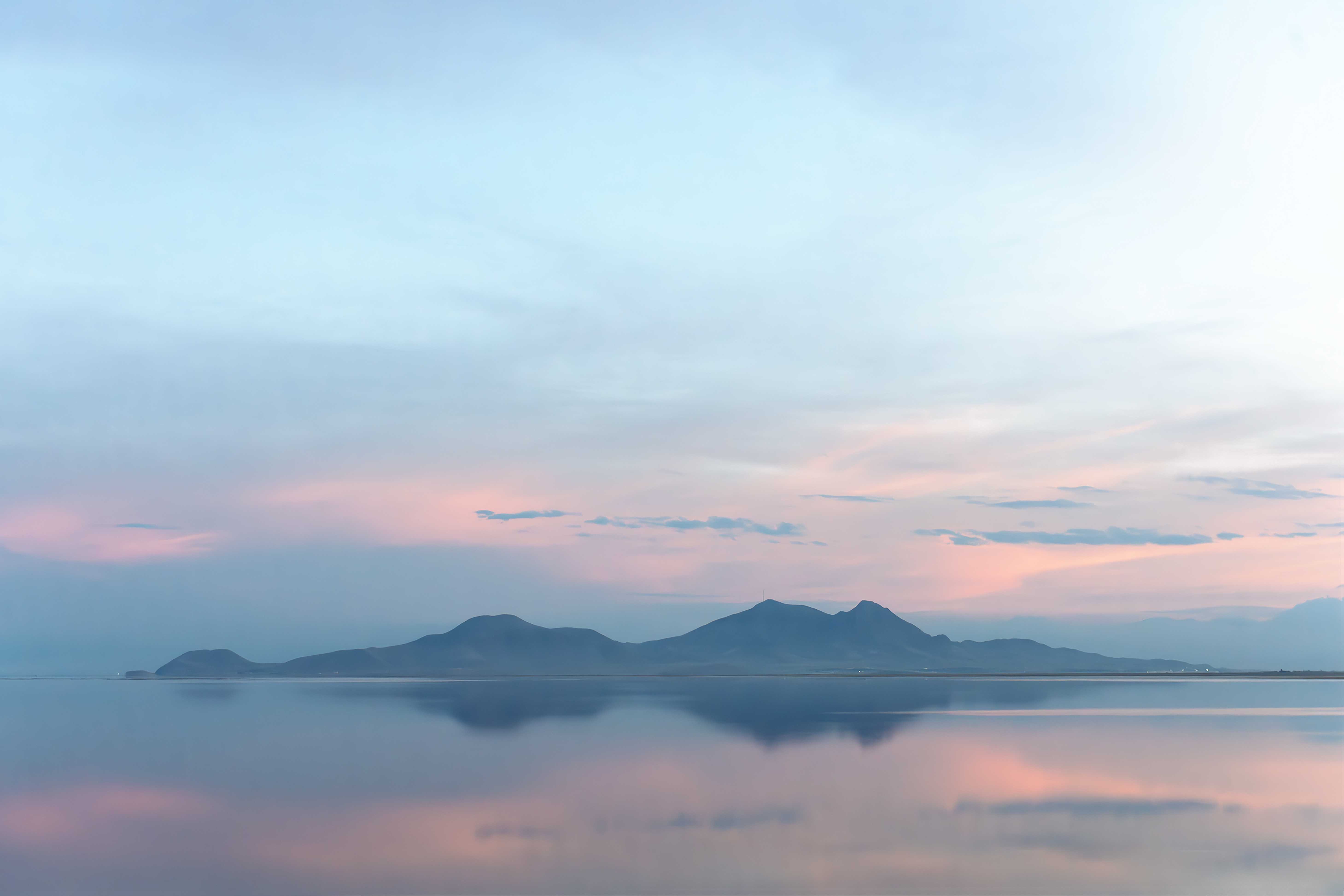 Mountains in lake